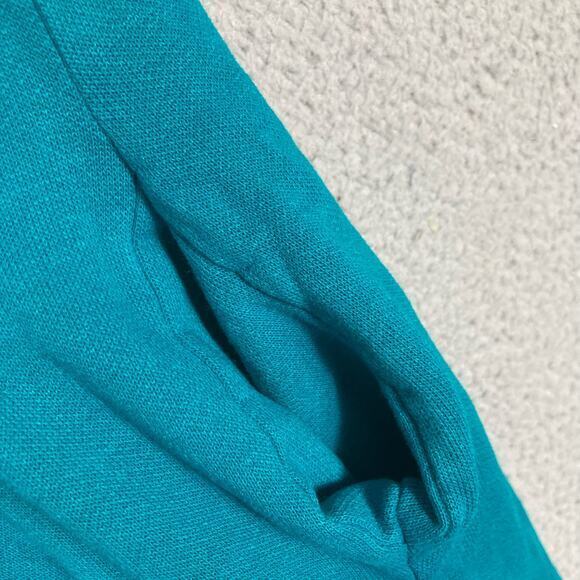 Vintage Orvis Women's Teal Green Robe Striped Trim Zip Front L - Picture 8 of 9